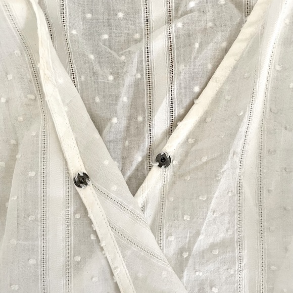 Madewell Tie-Sleeve Polka Dot Wrap Top - Picture 8 of 8